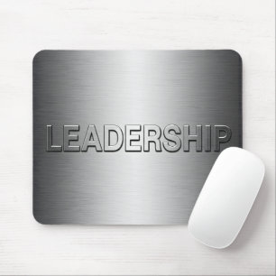 Modern Leadership Brushed Steel Metal Effect Offic Mouse Mat