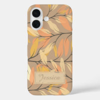 Modern Leaf and Branch Autumn Pattern Personalised