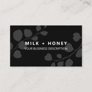 Modern Leaf Black Bath And Body Business Card