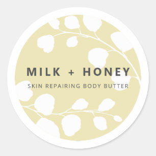 Modern Leaf Border Beige Product Labels