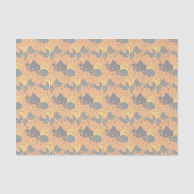 modern leaf, bud, and flower pattern tissue paper (Front)