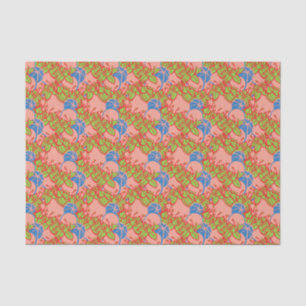 modern leaf, bud, and flower pattern tissue paper