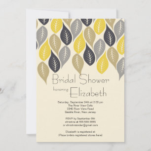 Modern Leaf Fall Bridal Shower Invitation