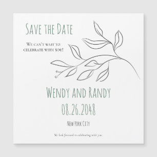 Modern Leaf Magnetic Save the Date