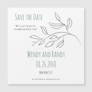 Modern Leaf Magnetic Save the Date