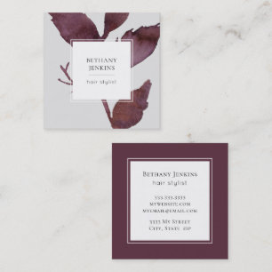 Modern Leaf Minimal Square Business Card