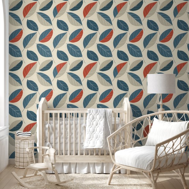 Modern Leaf Motif Wallpaper (Kids)