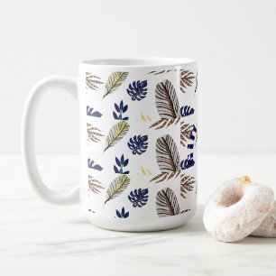 Modern Leaf Pattern Coffee Mug