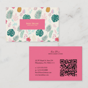 Modern Leaf Pattern Elegant Aesthetic Business Card