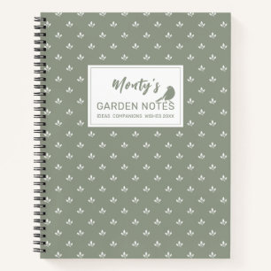Modern Leaf Pattern Gardening   Custom Notebook
