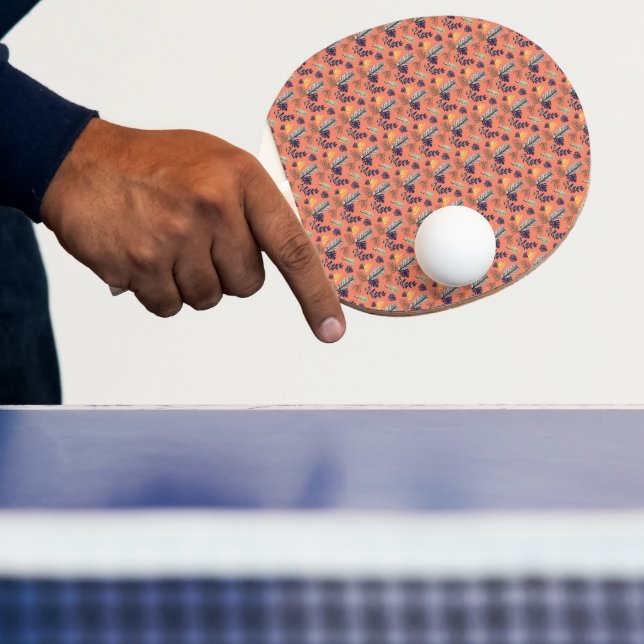 Modern Leaf Pattern  Ping Pong Paddle (Insitu)
