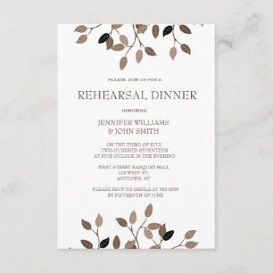 Modern leaf rehearsal dinner invitations