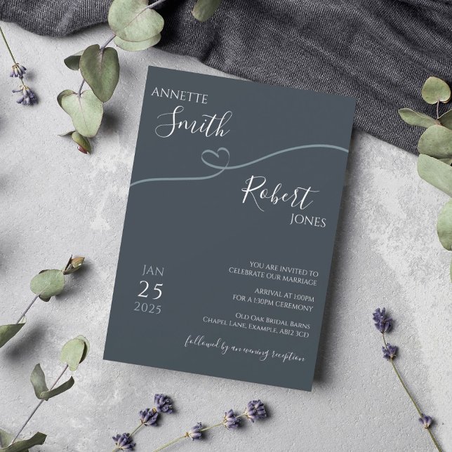Modern Leaf Typography Wedding Invitation (Creator Uploaded)