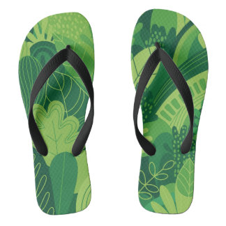 Modern Leafy Texture Flip Flops