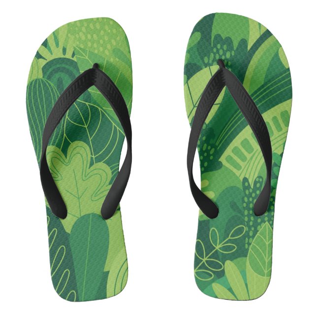 Modern Leafy Texture Flip Flops (Footbed)