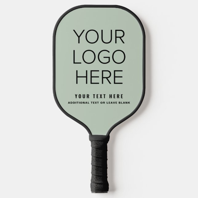 Modern League Team Business Logo Sage Green Pickleball Paddle (Front)