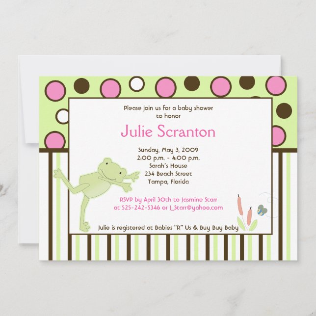 Modern Leap Frog Baby Shower Invitation (Front)
