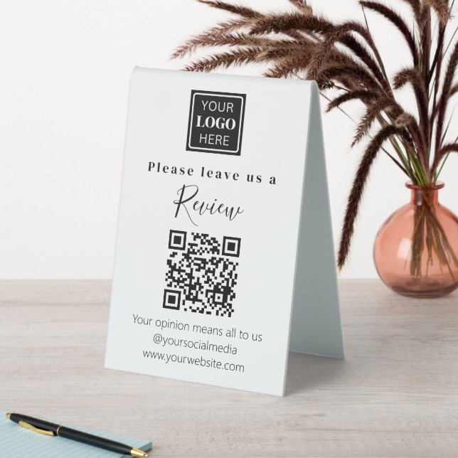 Modern Leave us a review QR code Small (In SItu (Table))