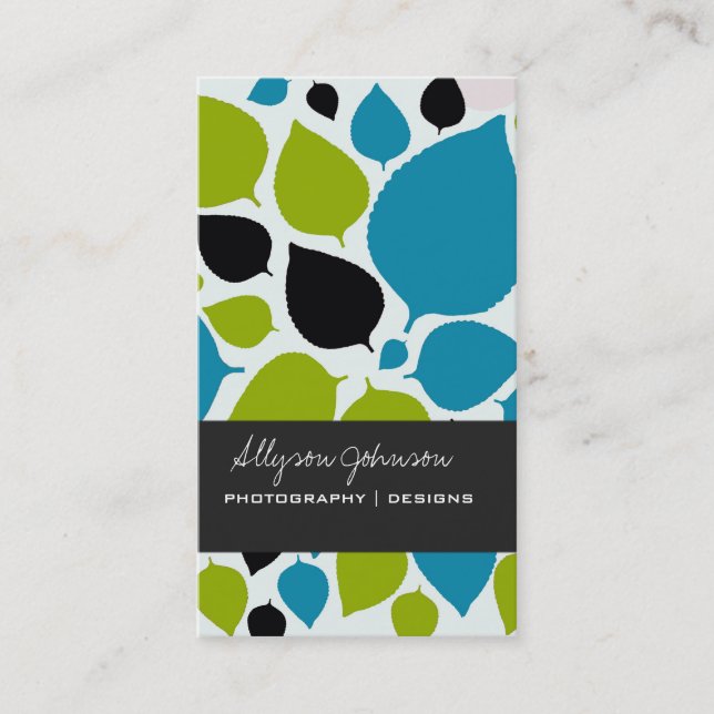 Modern Leaves Background Business Cards (Front)