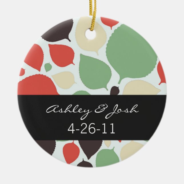 Modern Leaves Background Wedding Ornament