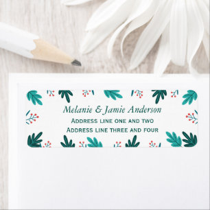 Modern Leaves & Berries Personalised Christmas