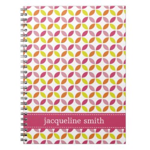Modern Leaves Personalised Notebook - Pink