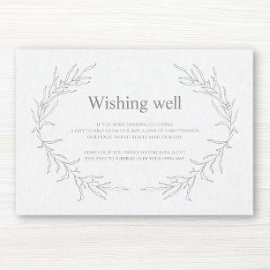 Modern Leaves Sketch Drawing Modern Wishing Well Enclosure Card