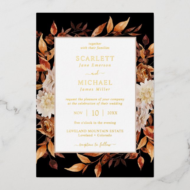 Modern Leaves Wedding (Front)