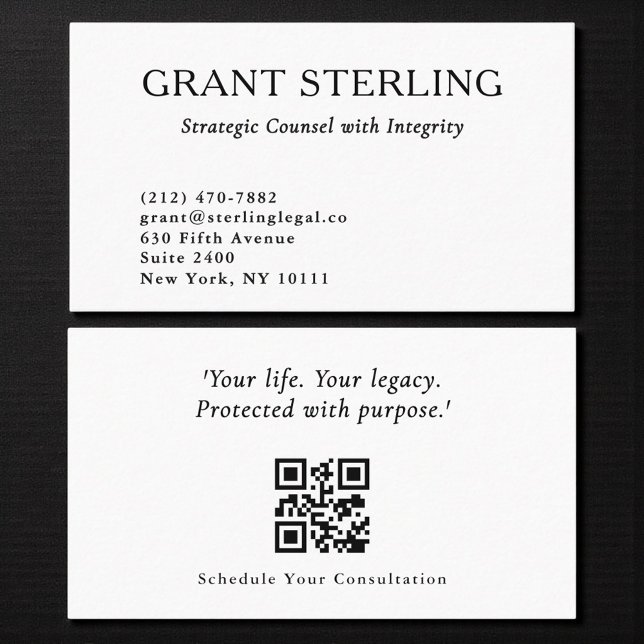 Modern Legal Counsel QR Code Business Card (Creator Uploaded)