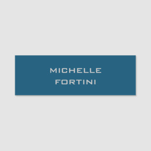 Modern Legible Name Plain Ocean Blue Name Tag