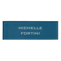 Modern Legible Name Plain Ocean Blue