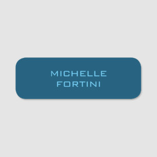 Modern Legible Name Plain Ocean & Sky Blue Name Tag