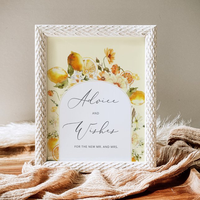 Modern lemon advice and wishes for Newlyweds Poster (Creator Uploaded)