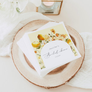 Modern lemon arch bridal shower napkins
