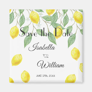 Modern Lemon Boho Summer Save the Date Magnet