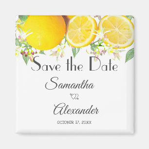 Modern Lemon Boho Summer Wedding Save the Date Magnet
