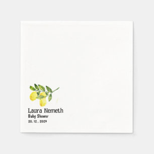 Modern Lemon Branch Baby Shower Napkin
