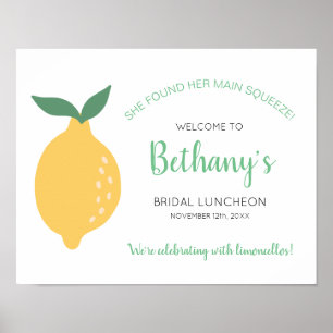 Modern Lemon Bridal Luncheon Welcome Sign