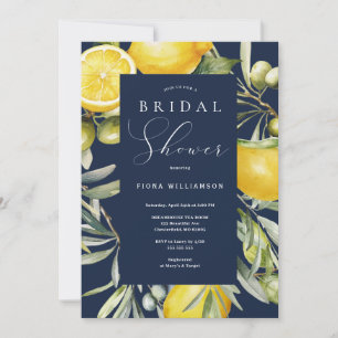 Modern Lemon Bridal  Shower Invitation