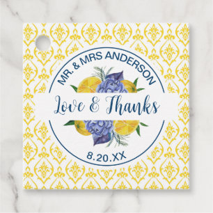 Modern Lemon Citrus Summer Wedding  Favour Tags