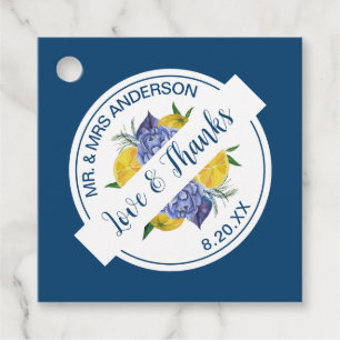 Modern Lemon Citrus Summer Wedding Favour Tags