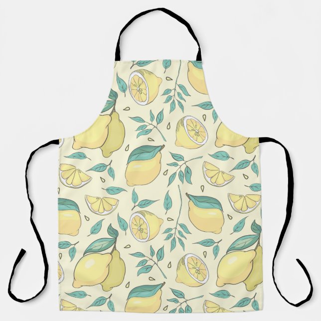 Modern Lemon Citrus Summer yellow Personalised  Apron (Front)