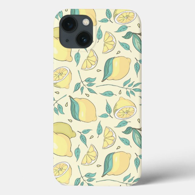 Modern Lemon Citrus Summer yellow Personalised     Case-Mate iPhone Case (Back)