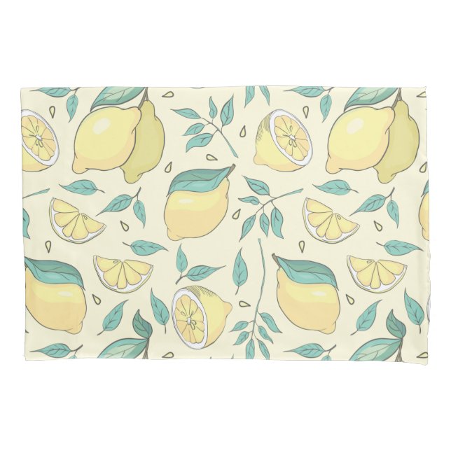 Modern Lemon Citrus Summer yellow Personalised     Pillowcase (Front-Left)