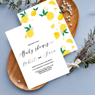 Modern Lemon floral Garden baby shower Party  Invitation