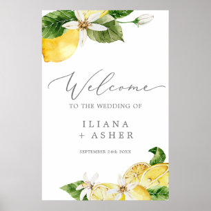 Modern Lemon Garden 24x36" Wedding Welcome Poster
