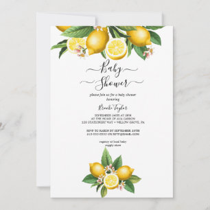 Modern Lemon Garden   Baby Shower Invitation
