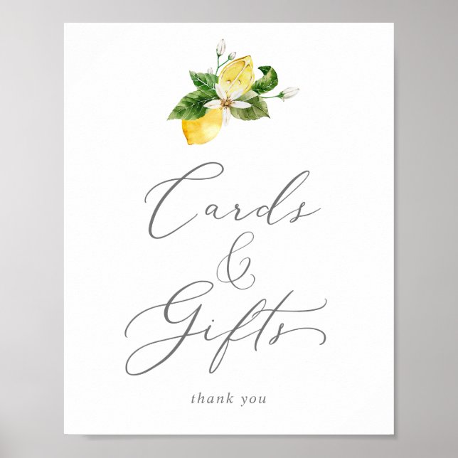 Modern Lemon Garden Cards and Gifts Sign (Front)