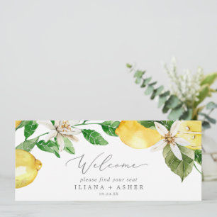 Modern Lemon Garden Hanging Seating Chart Header