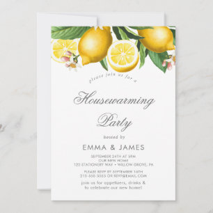 Modern Lemon Garden Housewarming Party Invitation